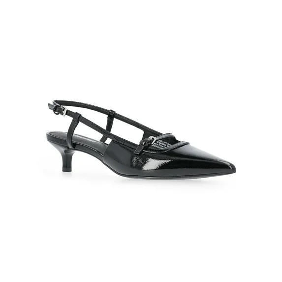 No Boundaries Kitten Heel Slingbacks, Women's | Walmart (US)