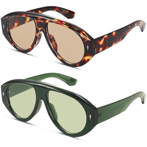 A LONG Trendy Oversized Aviator Sunglasses for Women Men Retro Vintage 70s Style Chunky Aviators ... | Amazon (US)