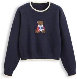 CIDER Women's Fall Sweaters Long Sleeve Bear Graphic Cute Sweaters | Amazon (US)