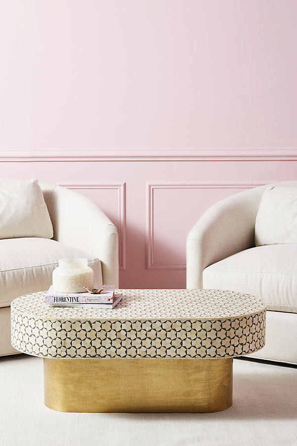 Targua Moroccan Oval Coffee Table By Anthropologie in Grey Size ALL | Anthropologie (US)