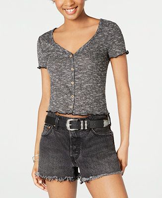 Juniors' Lettuce-Edge Crop Top | Macys (US)