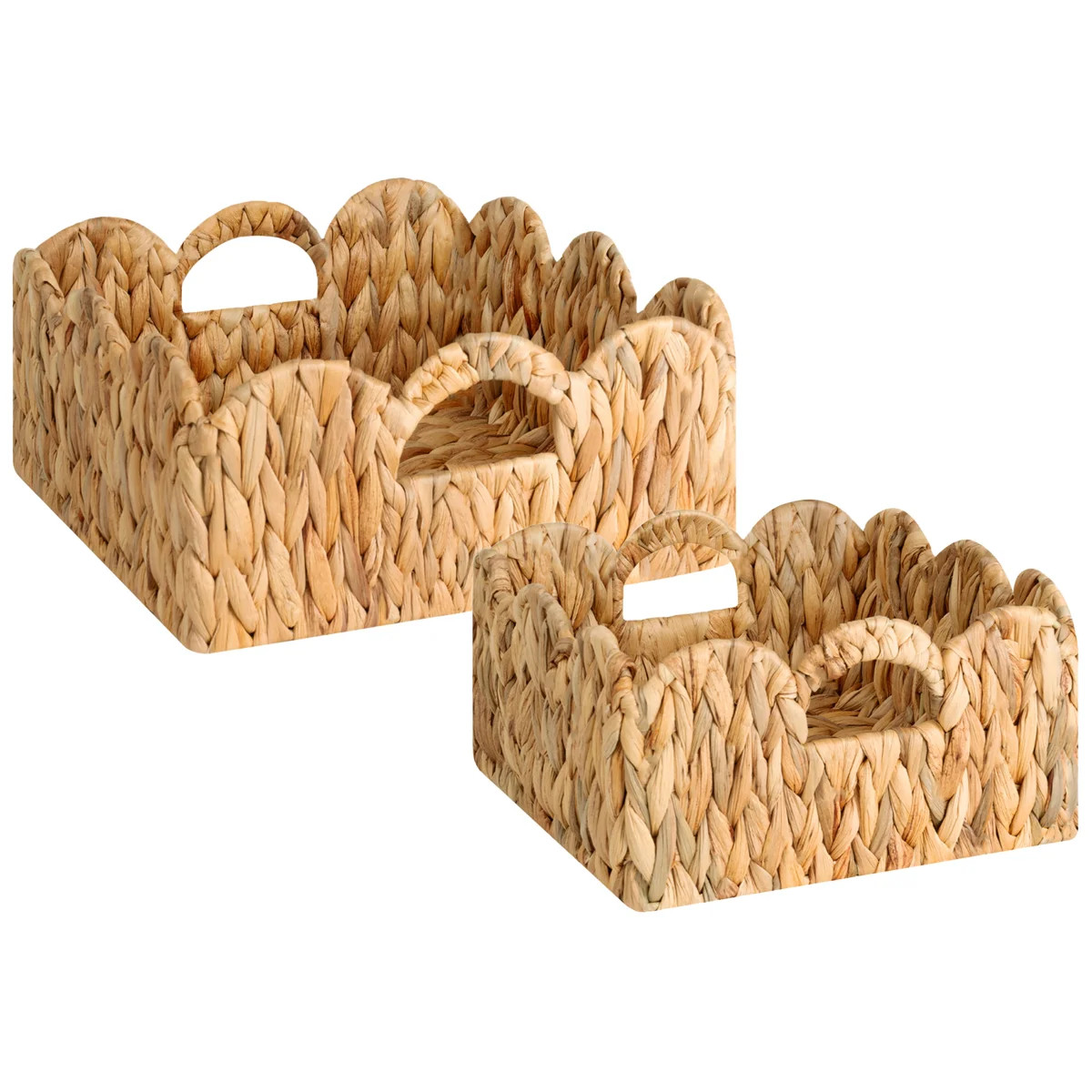StorageWorks Scalloped Edge Wicker Basket, Scalloped Woven Basket for Organizing, Nursery Basket ... | Wayfair North America