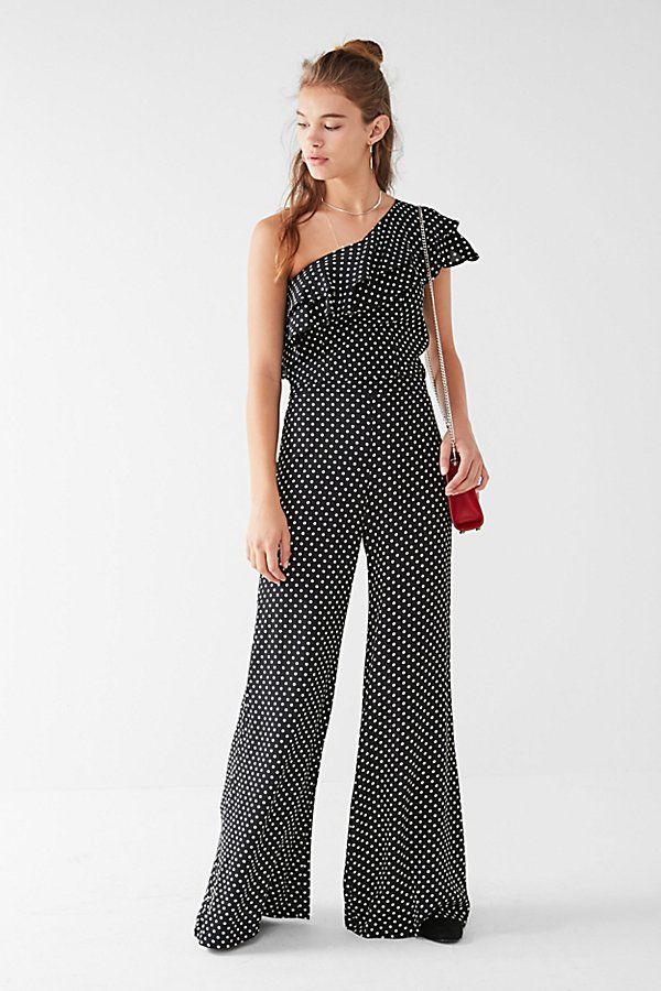 Flynn Skye Rod Ruffle Polka Dot Two-Piece Set - Black XS at Urban Outfitters | Urban Outfitters (US and RoW)