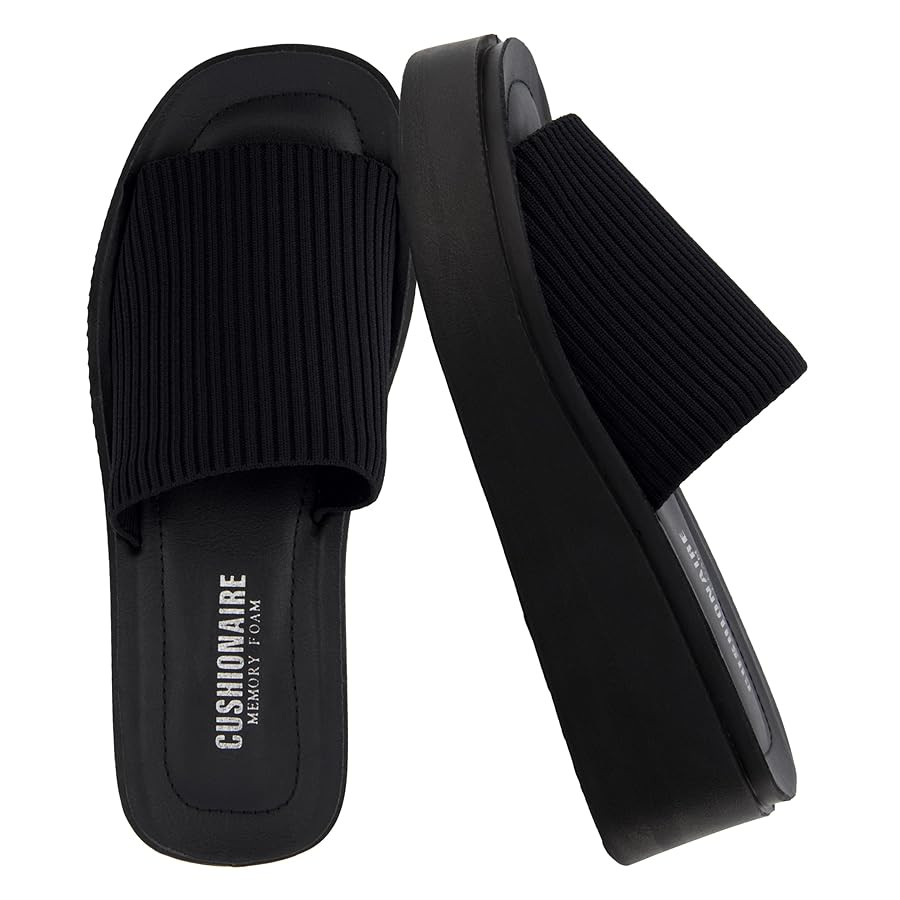 CUSHIONAIRE Pim Wedge Chunky Platform Womens Sandals with Stretch Knit Upper & Memory Foam Summer... | Amazon (US)