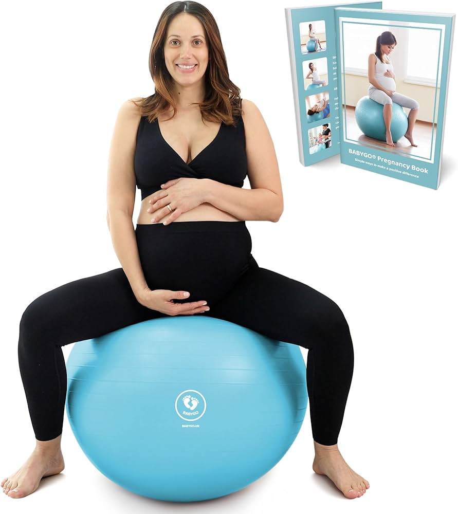 BABYGO Birthing Ball - Pregnancy Yoga Labor & Exercise Ball & Book Set Trimester Targeting, Mater... | Amazon (US)