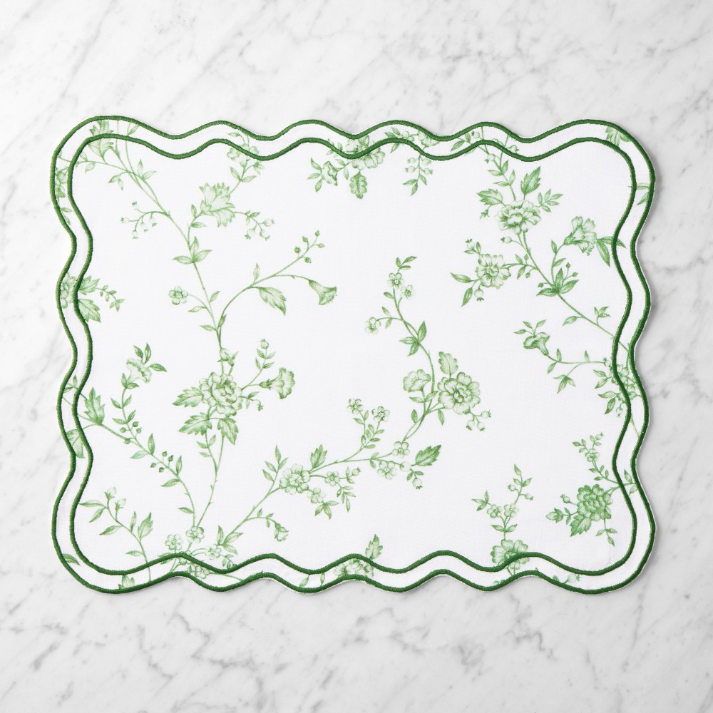 AERIN x Williams Sonoma Scalloped Floral Placemats, Set of 4 | Williams-Sonoma