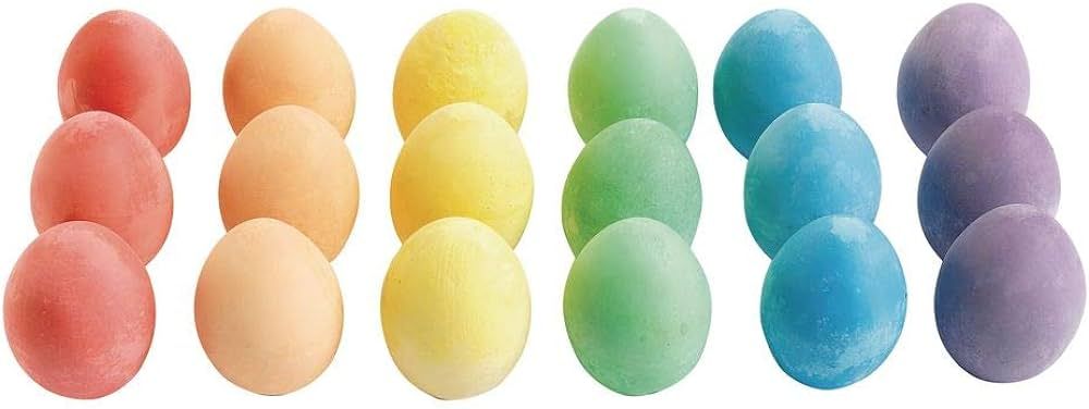 Colorations Chunky Chalk Eggs, Set of 18, for Kids and Toddlers, Easy Grip, Non-Toxic, Assorted C... | Amazon (US)