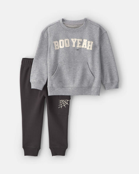 Toddler Boy 2-Piece 'Boo Yeah' Halloween Top & Pant Set - Grey/Black | Carter's | Carter's Inc
