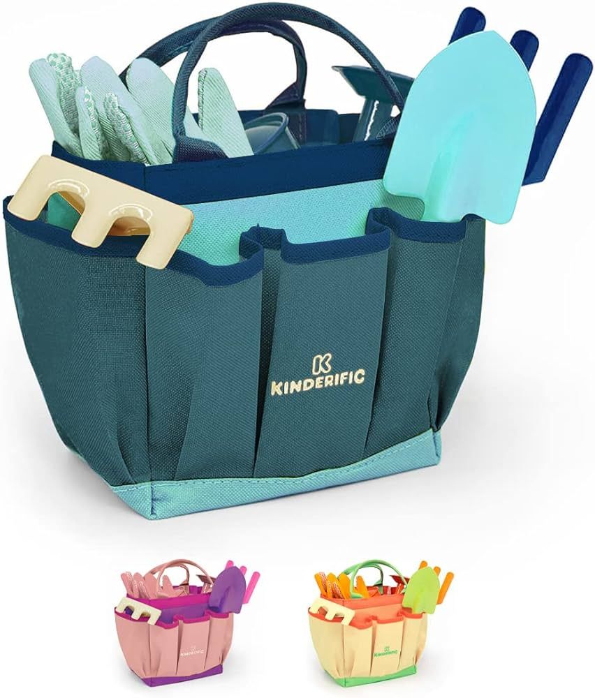 Kinderific Gardening Set, Tool Kit, for Toddlers and Kids 2 Years and up, STEM, Includes Tote Bag... | Amazon (US)