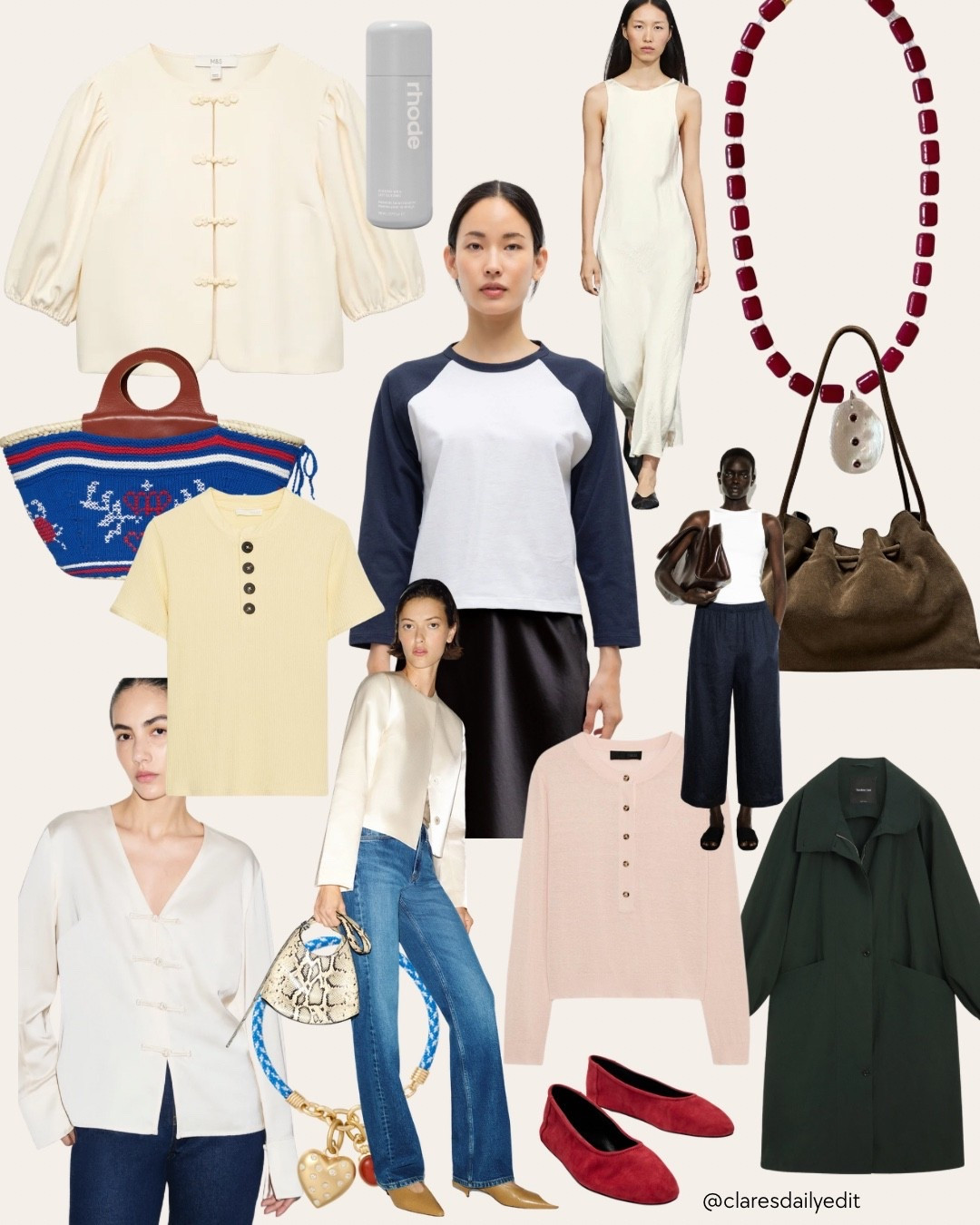 My favourite latest finds - A mix of high-street gems and a few luxe pieces I’m loving right now.

Beaded necklace 
Suede red shoes 
Butter yellow top 
Frog clasp top 
Autumn trend coat 
Baseball top 
Silk crop jacket 
Brown Suede bag

#LTKsummer #LTKuk #LTKautumn