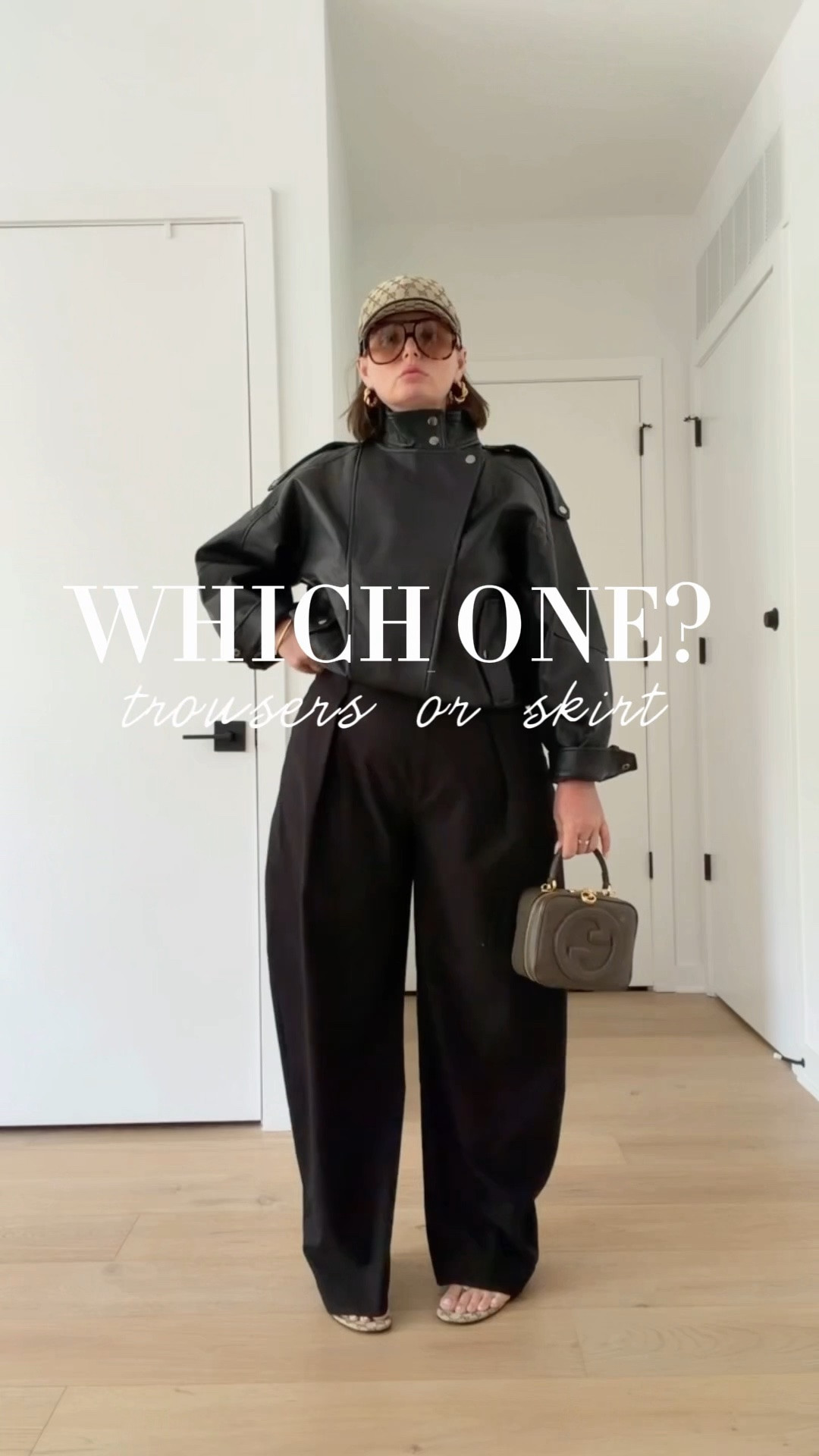 Funnel neck faux leather moto jacket is made to be oversized. I sized down for a bit of a slimmer (but still roomy) fit.

Both trousers and skirt run true to size

#LTKootd #LTKgrwm #LTKOver40