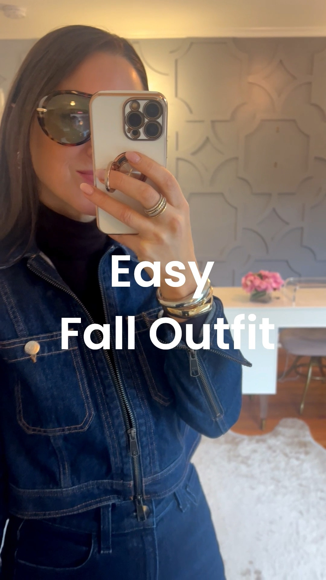 Love this denim on denim layered look. I did true to size in the jacket and sized down one in my favorite jeans. Shoes also true to size! 

#LTKStyleTip #LTKOver40 #LTKSeasonal