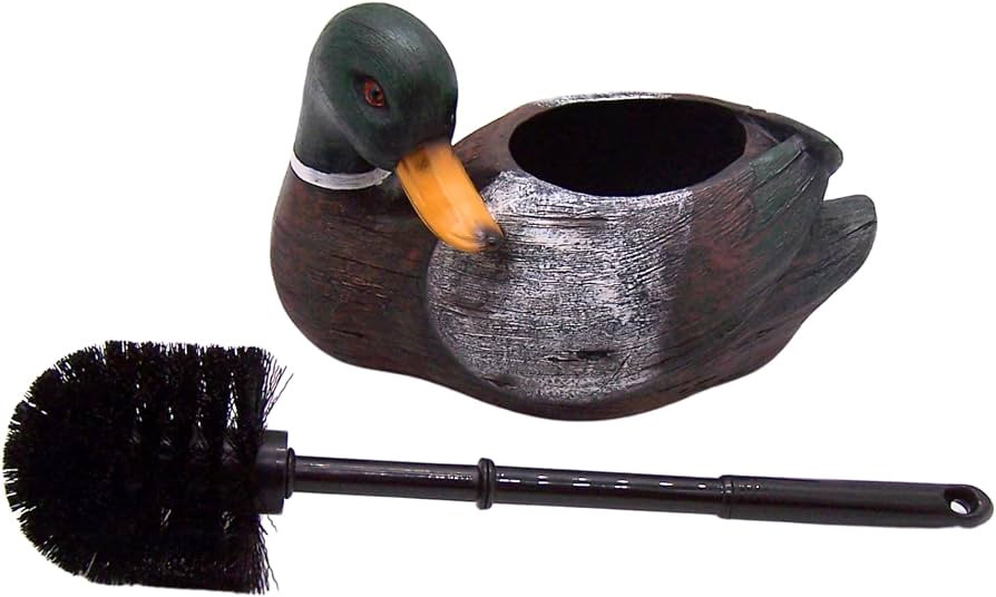 Duck Toilet Brush Holder, Freestanding Bathroom Decoration, Rustic Cabin D\u00e9cor, 9.5 Inches | Amazon (US)