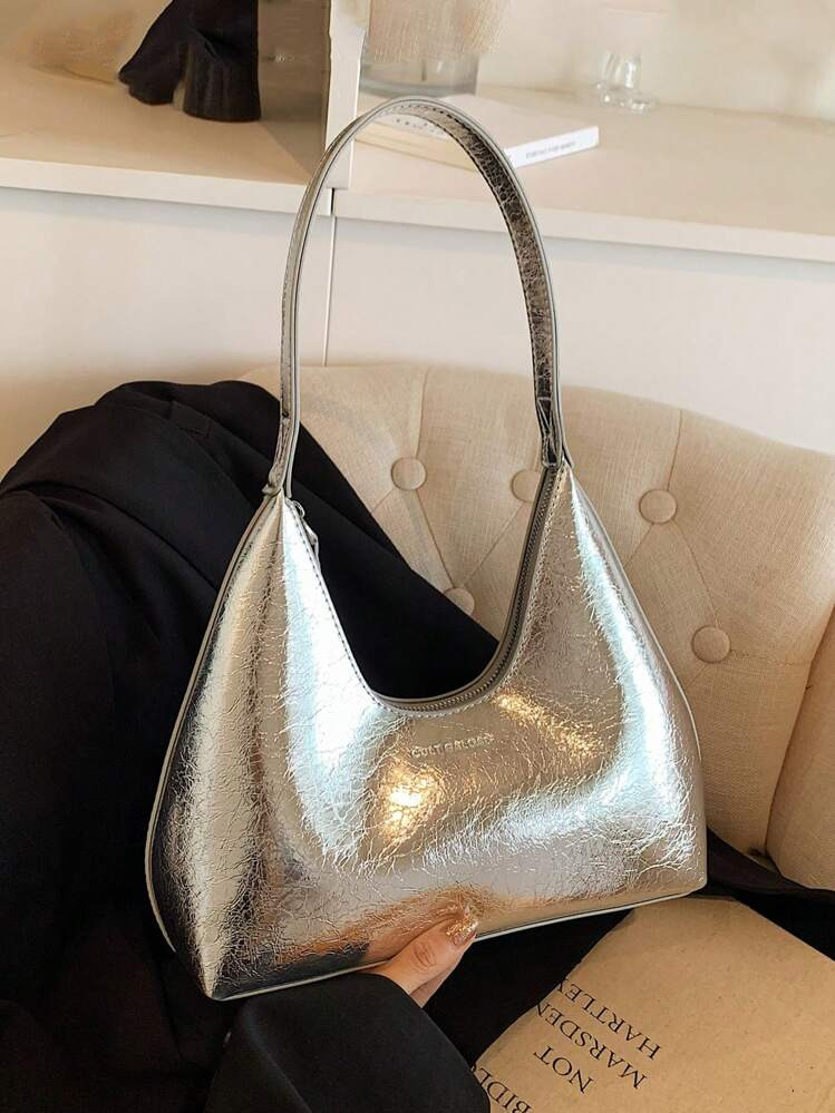 Retro Minimalist French Armpit Crescent Bag, Fashionable Elegant Versatile Shoulder/Crossbody Baguette Handbag For Women | SHEIN