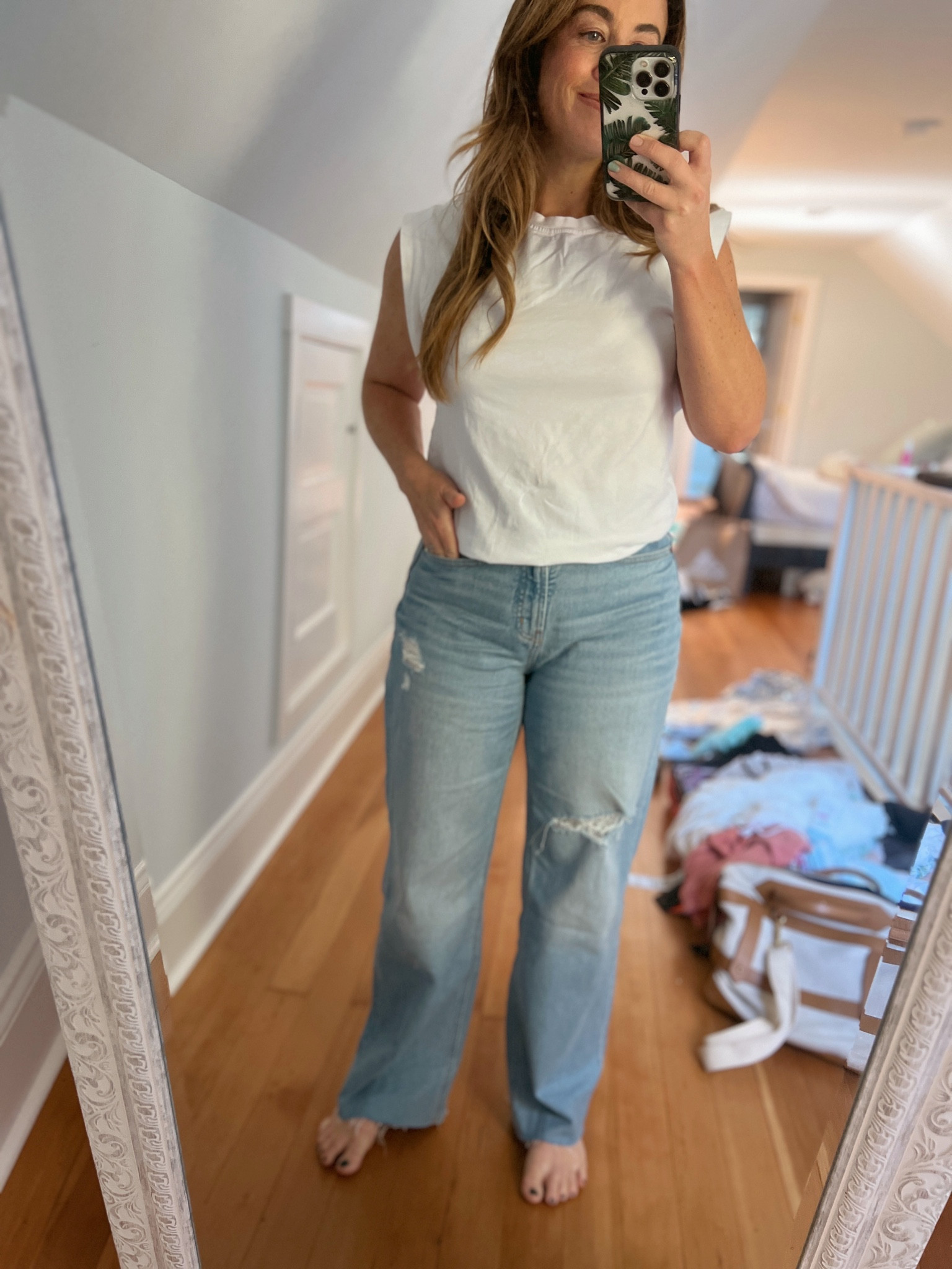 My favorite pair of Old Navy wide legged jeans from my recent try-on! 

30% off right now with code HURRy.

Jeans, size 8, size 8 jeans try on, old navy jeans try-on, work from home
Outfit

#LTKstyletip #LTKfindsunder50 #LTKsalealert