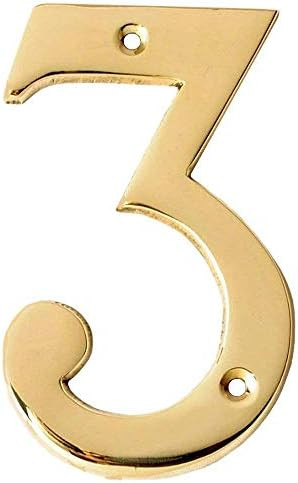 Motif 4-Inch Solid Brass- Lacquered Polish Finish, Mailbox Address Gate Numeral, Hotel/ Home Door... | Amazon (CA)