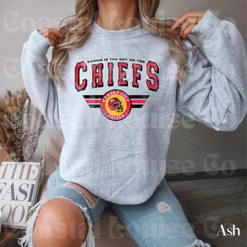 Karma is the Guy on the Chiefs Sweatshirt, Taylor and Travis Sweatshirt, Travis and Taylor Sweats... | Etsy (US)