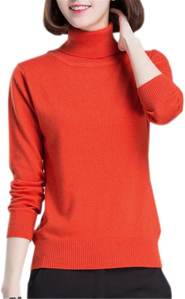 Betusline Women Basic Solid Slim Fit Turtleneck Sweater Pullover | Amazon (US)