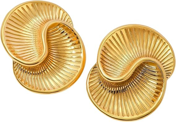 Gold Vintage Chunky Statement Earrings House Of Hunter | Amazon (US)