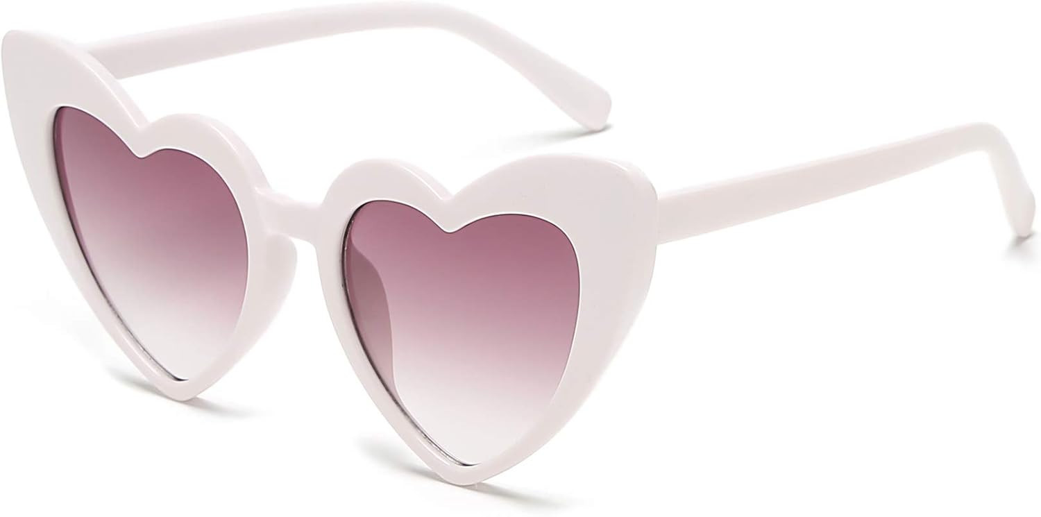 YOSHYA Clout Goggle Heart Sunglasses Vintage Cat Eye Mod Style Retro Kurt Cobain Glasses | Amazon (US)
