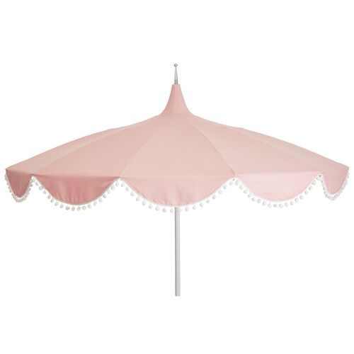 Dani Pom-Pom Patio Umbrella, Light Pink | One Kings Lane