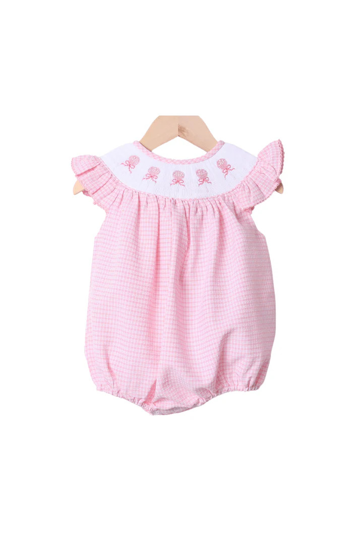 Smocked Cake Pop Pink Seersucker Bubble | The Smocked Flamingo