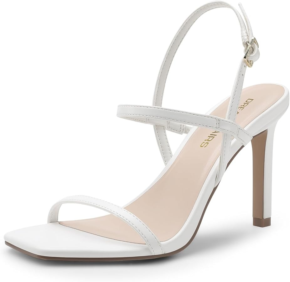 DREAM PAIRS Women’s Slingback Heels High Stilettos Open Square Toe Ankle Strap Pumps Sexy Comfo... | Amazon (US)