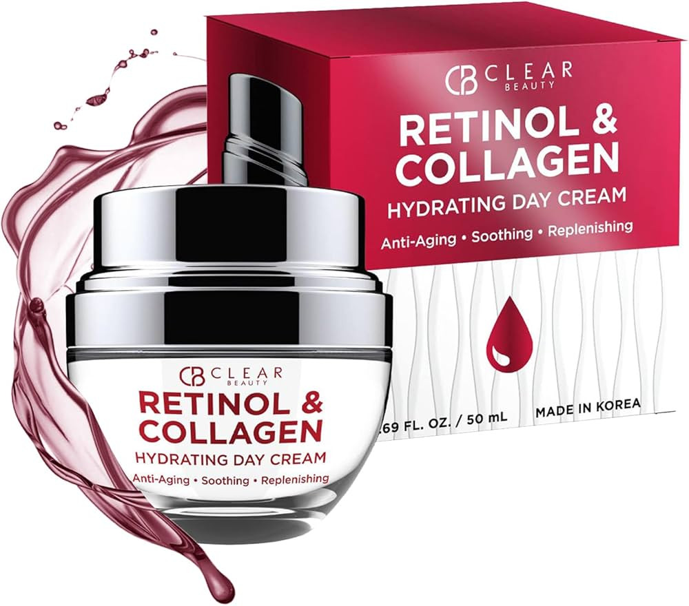Clear Beauty Retinol & Collagen Face Moisturizer - Dermatologist Tested, Anti Aging Korean Skin C... | Amazon (US)