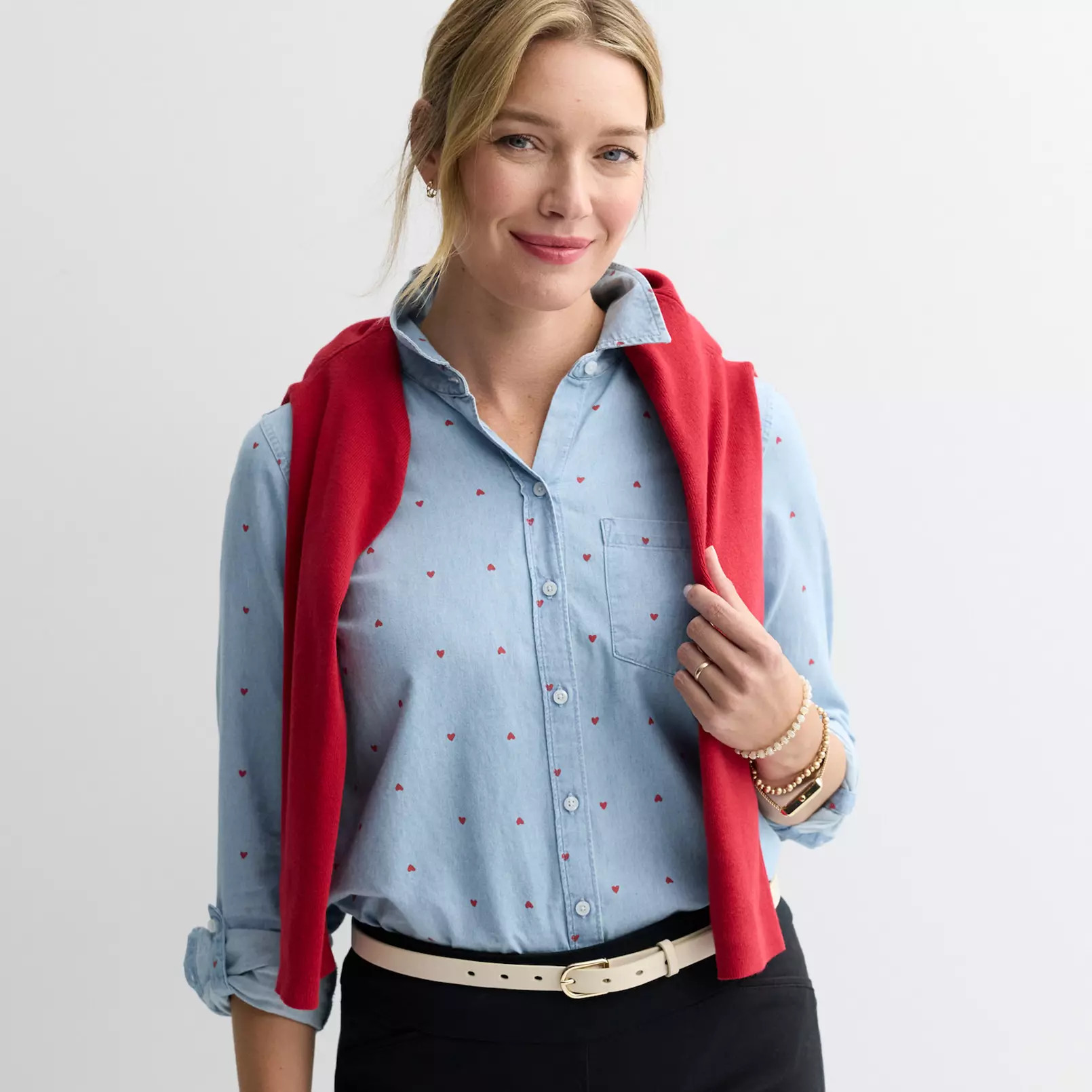 Women's Croft & Barrow® Essential One Pocket Button Down Shirt | Kohl's