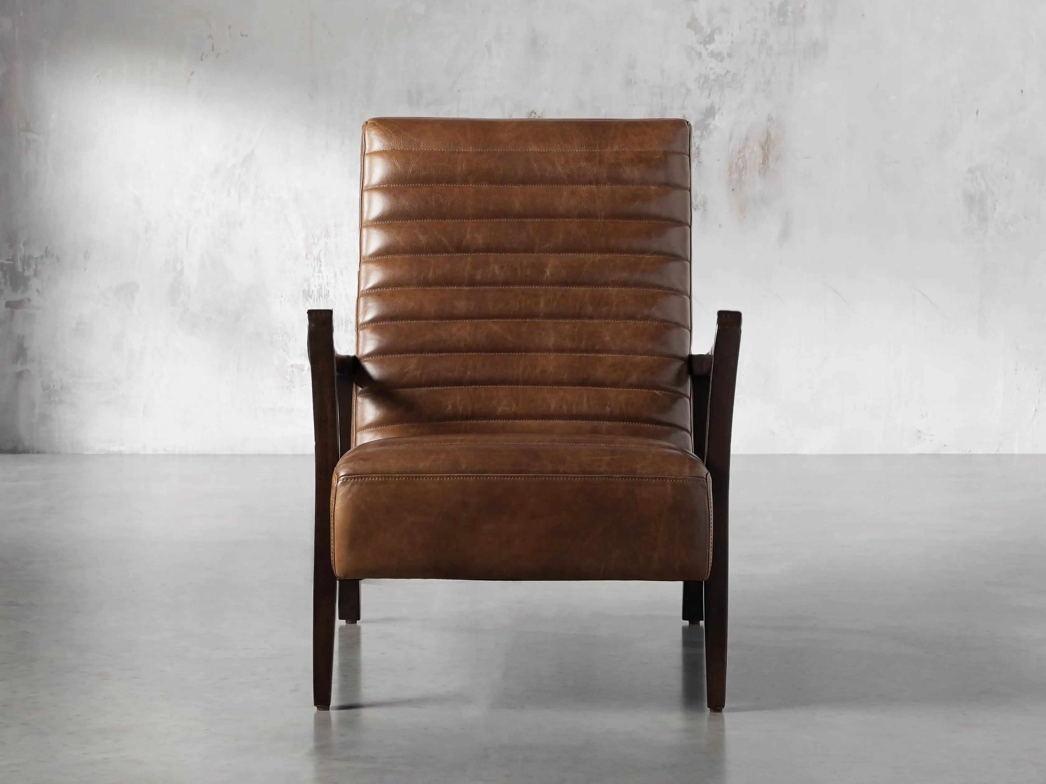 Pryor Leather 27"" Chair in Momento Token | Arhaus