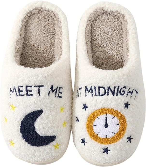 Pwoeigt Meet Me At Midnight Slippers Fuzzy Cozy House Couple Music Fans Slippers For Women Men Sl... | Amazon (US)