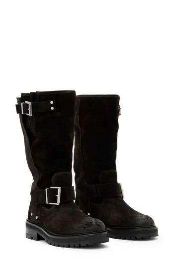AllSaints Tay Moto Boot in Dark Brown at Nordstrom Rack, Size 9.5Us / 39.5Eu | Nordstrom Rack