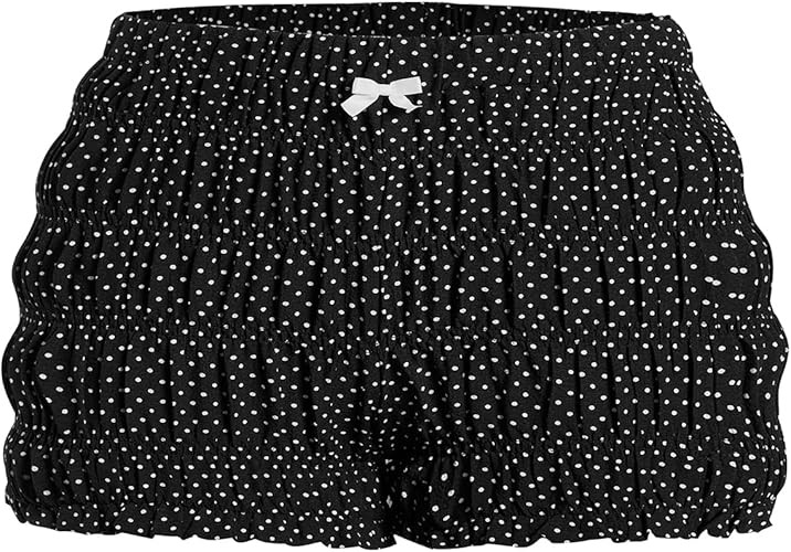 SOLY HUX Women's Polka Dots Shorts Ruffle Mini Y2k Bloomers Elastic Waist Bottoms Micro Boyshorts | Amazon (US)