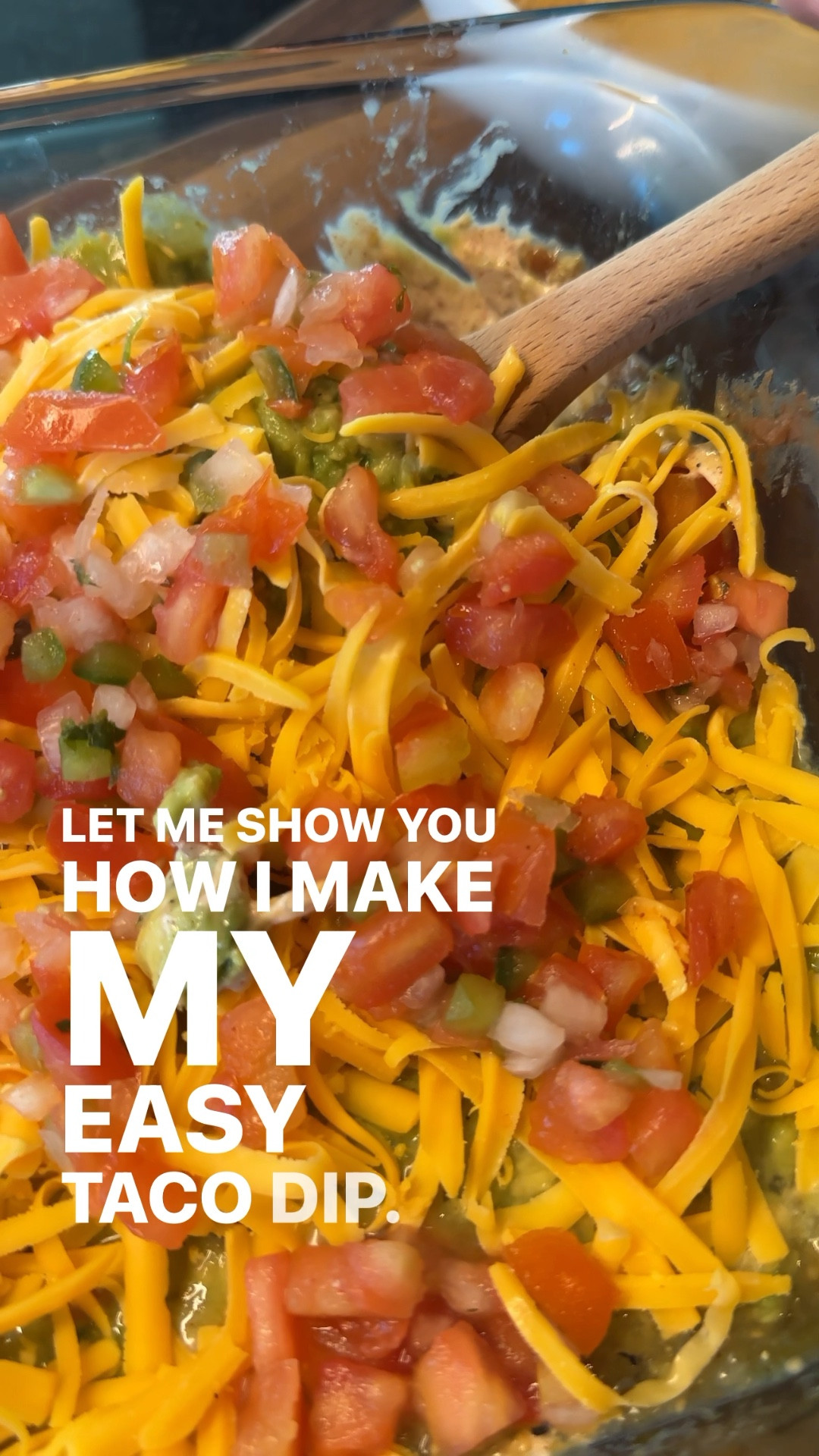 Easy Taco Dip

My Easy Taco Dip

Everyone's had a taco dip before, but not everyone seasons the layers as they should. We're taking a classic, and adding some love to make an easy and delicious taco dip!

Here's what you'll need: 
1 can of refried beans
1 cup light sour cream
1/2 cup of your favorite salsa
2 avocados
2 cups pico de Gallo
1 lime
1-2 cups freshly shredded cheddar cheese
9x13 dish

Homemade taco seasoning:
1 tbs chili powder
1 tbs paprika
1/2 tsp garlic powder
1/2 onion powder
1/2 tbs cumin
1/4 tsp oregano
1/4 tsp salt
1/4 tsp pepper
Dash of cayenne pepper

Here's how to make it:
1. You start by making homemade taco seasoning. It's so easy, don't even think about buying it. You have all the ingredients in your spice drawer, I promise! 
Set that aside, because you'll divide it into two later.
2. Add 3./4 of the can of refried beans, 1/2 of the seasoning mix and juice of a lime to a bowl. Mix well until combined. Spread in the bottom of the dish. This will be the bottom layer.
3. Take 1 cup of sour cream, and add the remaining taco mixture. Spread onto the refried bean layer. 
4. Then spread your favorite salsa on top of that. I used a green one, but any will do! 
5. For the guacamole layer, mash 2 avocados with 1/2 cup of pico and the juice of a lime. Add that on top of the salsa layer.
5. Top with cheddar cheese and more pico. 
6. Refrigerate for at least 1 hour. Serve with crispy tortilla chips and enjoy! 