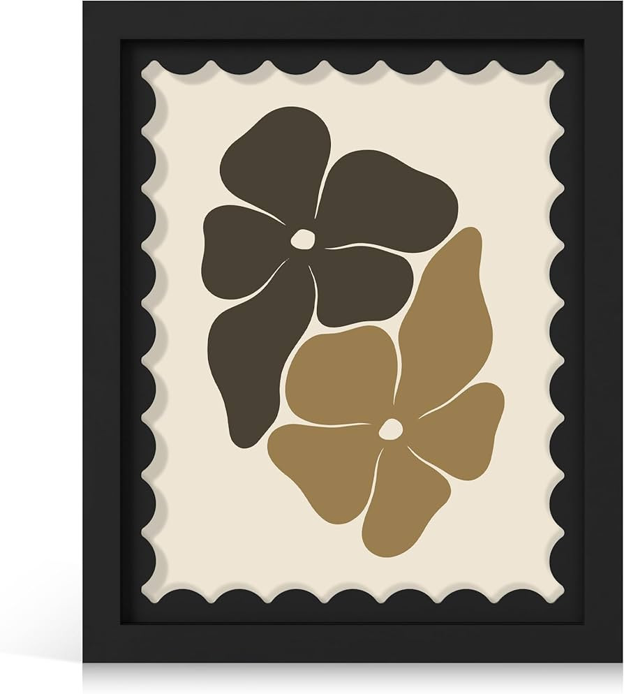 8x10 Picture Frame with Real Glass, Wooden cute 8 x 10 Photo Frame with Wavy Mat for Tabletop and... | Amazon (US)