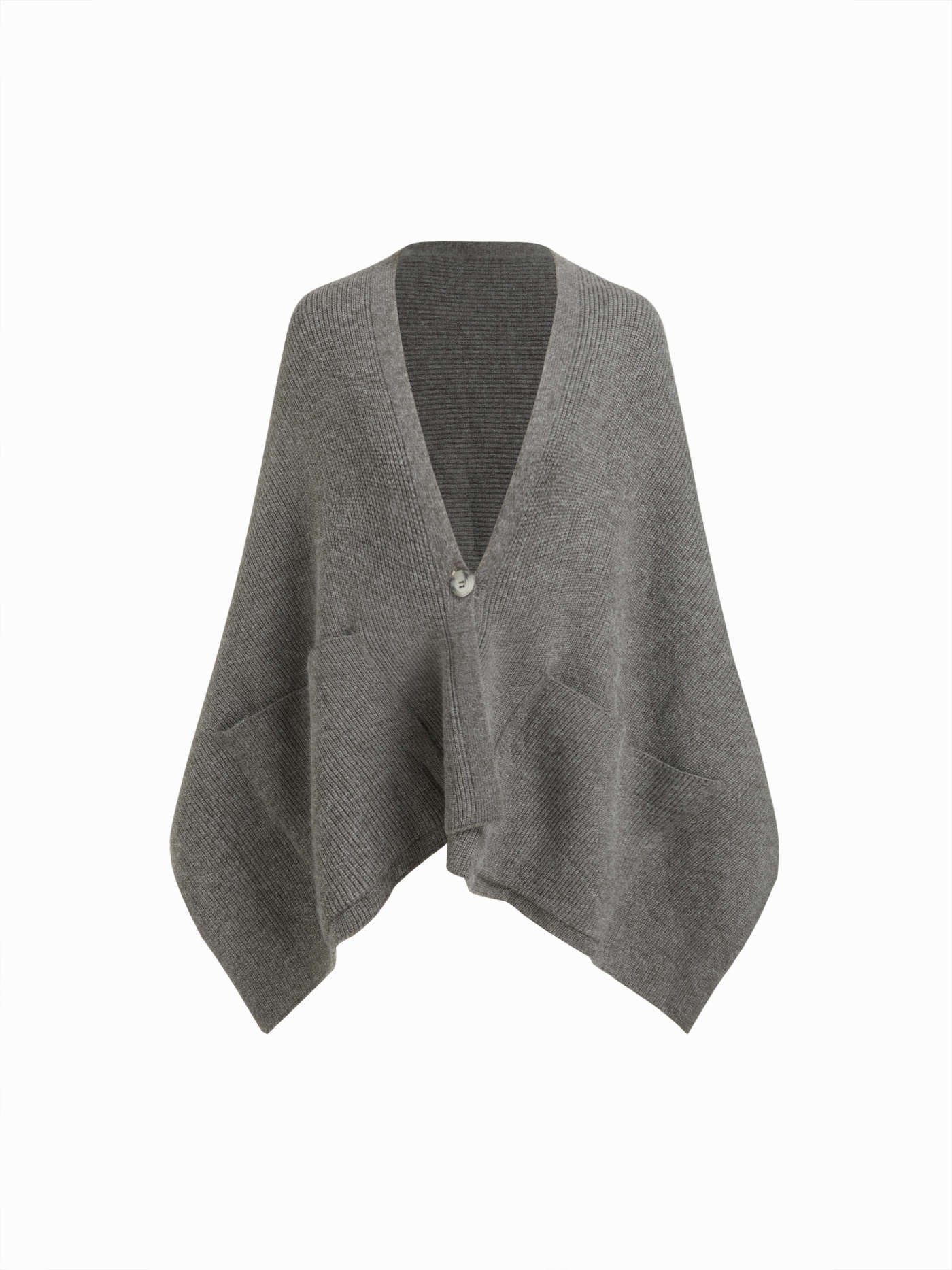 Knit Fabric Knit V-neck Cape Sleeve Oversized Cardigan For Work | Cider