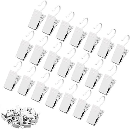 JANYUN 120 Pack White Clip Hook Set Curtain Clips for Curtain Picture Home Decoration Art Craft D... | Amazon (US)