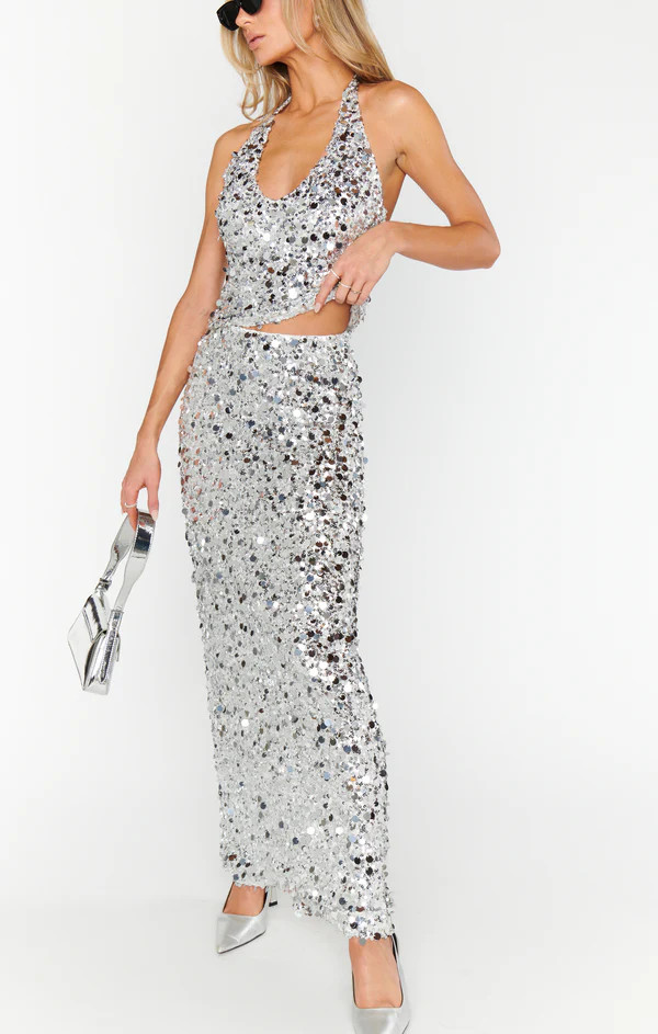 All That Skirt ~ Silver Metallic Sequins | Show Me Your Mumu