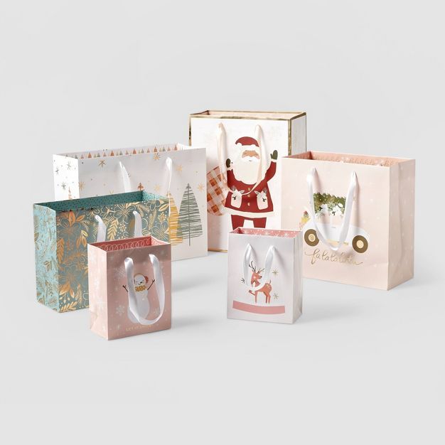 6ct Cozy Christmas Assorted Gift Bag - Wondershop&#8482; | Target