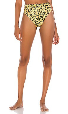 Camila Coelho Mai Tai High Waist Bottom in Mustard Leopard from Revolve.com | Revolve Clothing (Global)