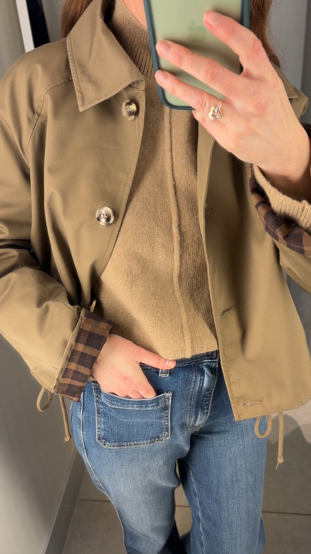 New inH&M 🤎 Flared front pocket jeans styled with a tan turtleneck jumper and a short tan mac jacket for the perfect winter to spring transitional outfit. Wearing a size small in the jacket

#LTKuk #LTKjeans #LTKspring