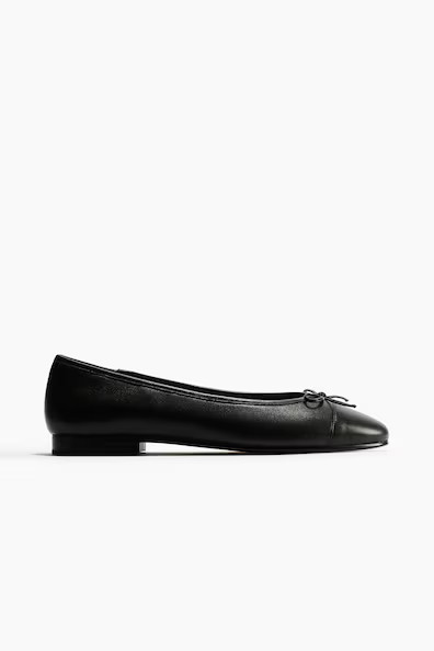 H & M - Leather ballet flats - Black | H&M (UK, MY, IN, SG, PH, TW, HK)