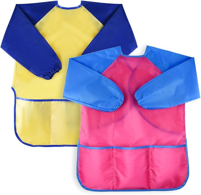 Kuuqa Waterproof Children's Art Smock Kids Painting Aprons with 3 Roomy Pockets,Art Painting Supp... | Amazon (US)