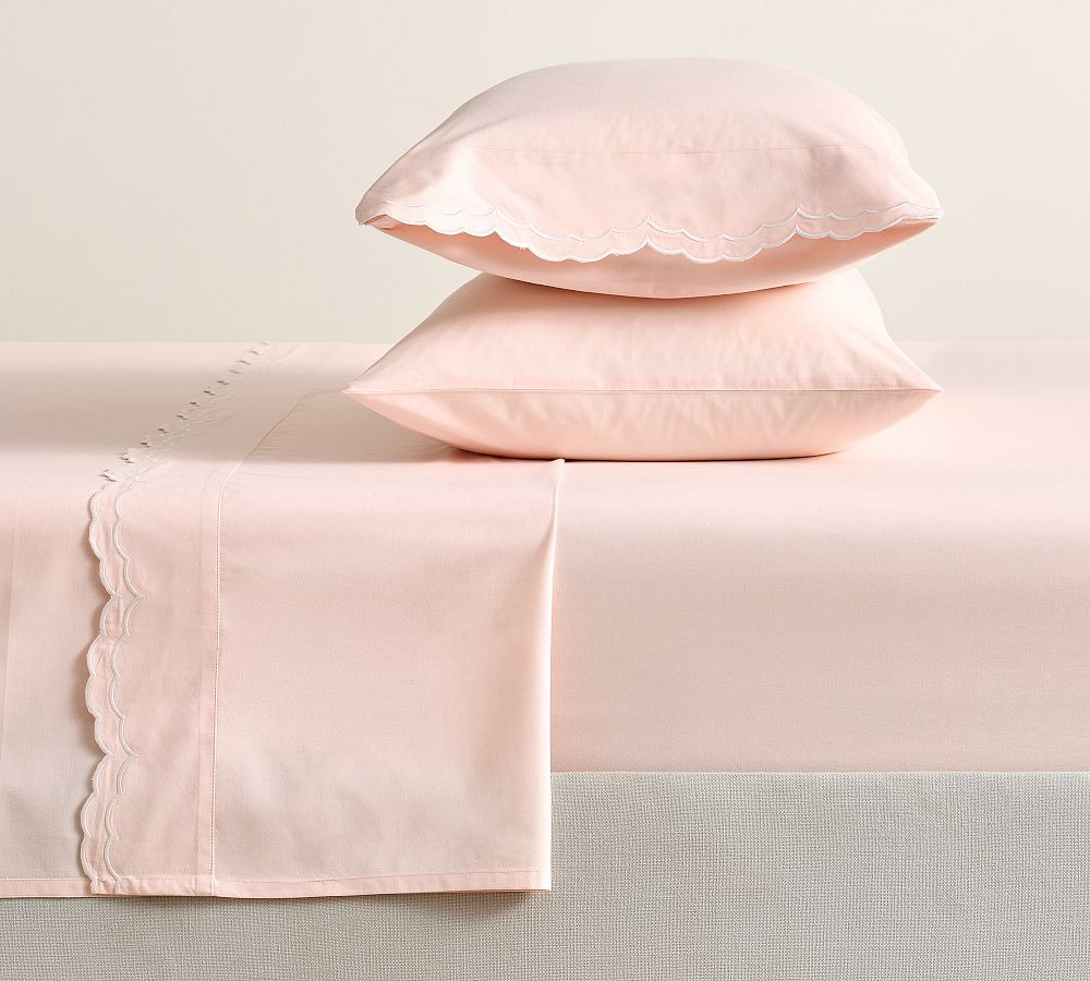 Cynthia Rowley Scalloped Embroidered Sheet Set | Pottery Barn (US)