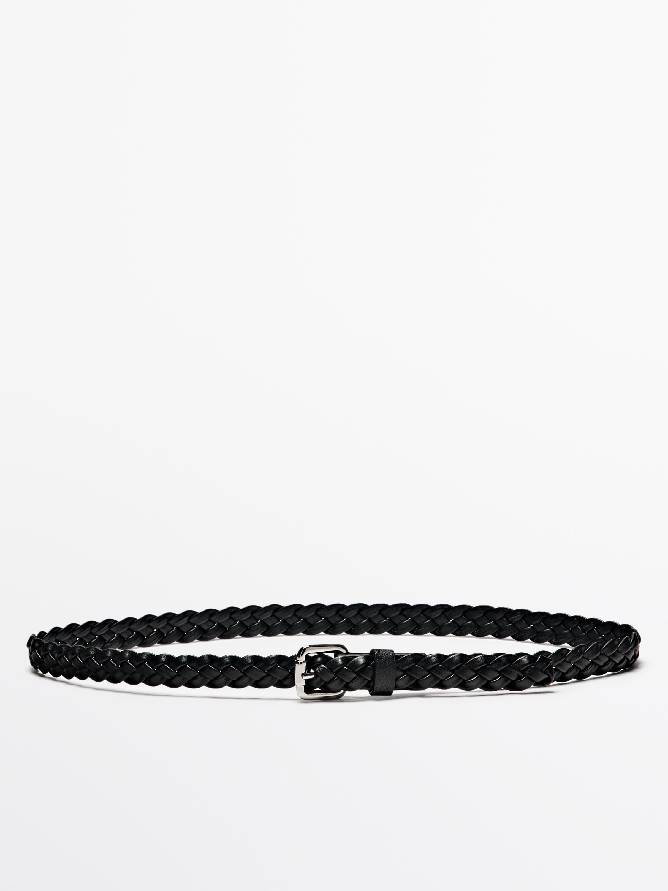 Ceinture tressée en cuir nappa | Massimo Dutti FR