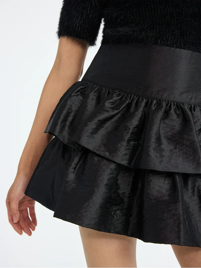 Scoop Women's and Women's Plus Tiered Ruffle Mini Skirt, Sizes XS-4X | Walmart (US)