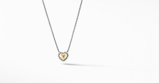 Cable Cookie Classic Heart Necklace with 18K Yellow Gold | David Yurman