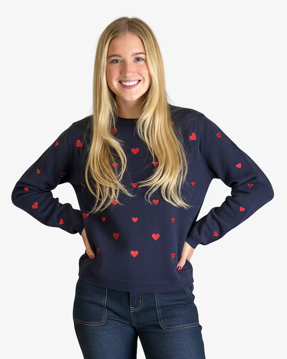 Ditsy Heart Crewneck Sweater | Draper James (US)