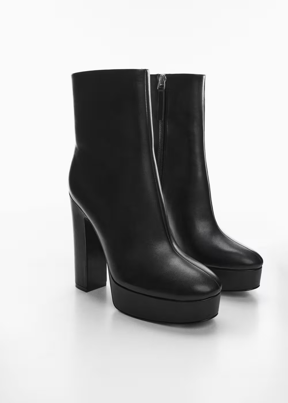 Lederstiefelette mit plateauabsatz -  Damen | Mango Deutschland | MANGO (DE)