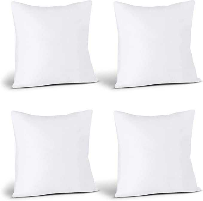 Utopia Bedding Throw Pillow Inserts (Set of 4, White), 18 x 18 Inches Pillow Inserts for Sofa, Be... | Amazon (US)